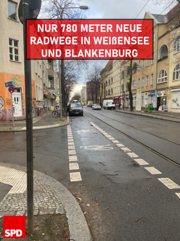 Nur 780 Meter neue Radwege in Weißensee und Blankenburg