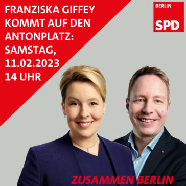 Franziska Giffey kommt auf den Antonplatz