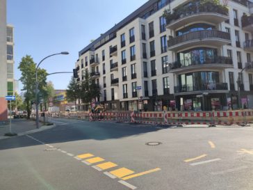 Erneuerung des Fernwärmenetzes, Baustelle Pistoriusstraße und Umleitung Gäblerstraße