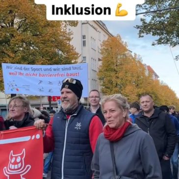 Demo für den Inklusionssportpark im Friedrich-Ludwig-Jahn-Sportpark