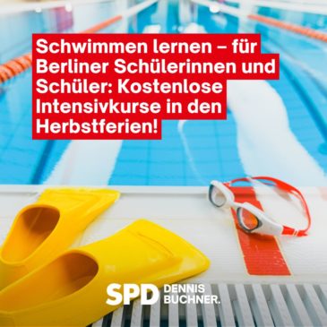 Schwimmen lernen – für Berliner Schülerinnen und Schüler: Kostenlose Intensivkurse in den Herbstferien