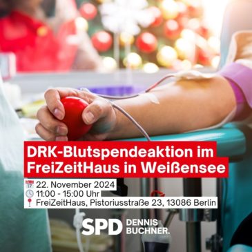 DRK-Blutspendeaktion im FreiZeitHaus in Weißensee