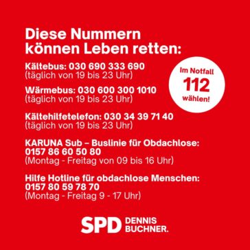 Berliner Kältehilfe: Diese Telefonnummern können Leben retten