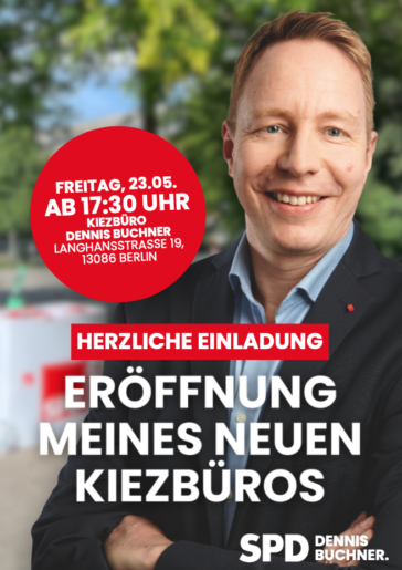 Einladung zur Eröffnung meines neuen Kiezbüros am 23. Mai 2025