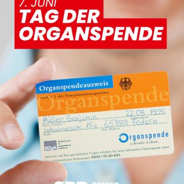 Tag der Organspende am 07. Juni: Ein kleiner Schritt – eine große Wirkung.