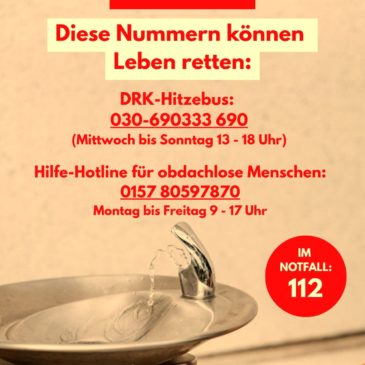 Bis zu 37°C in Berlin erwartet – Hitzehilfe