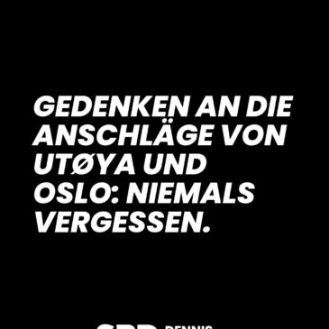 Gedenken an die Anschläge von Utøya und Oslo: Niemals vergessen