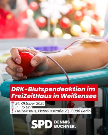 DRK-Blutspendeaktion am 24.10.2025 im FreiZeitHaus in Weißensee