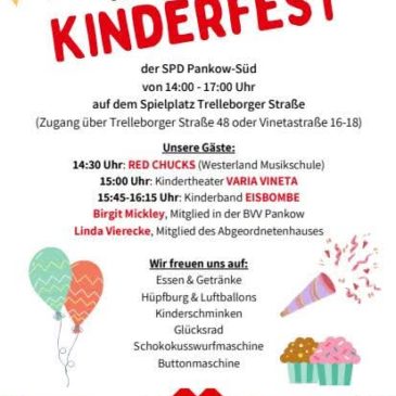 Traditionelles Kinderfest zum Weltkindertag in Pankow Süd