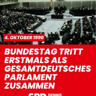 4. Oktober 1990: Bundestag tritt erstmals als gesamtdeutsches Parlament zusammen