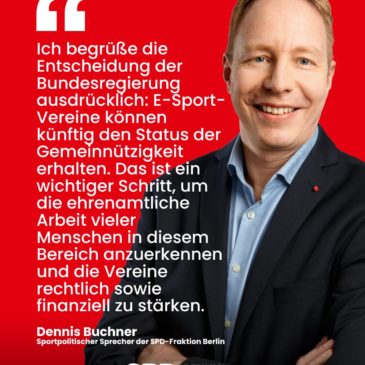 E-Sport kann gemeinnützig werden