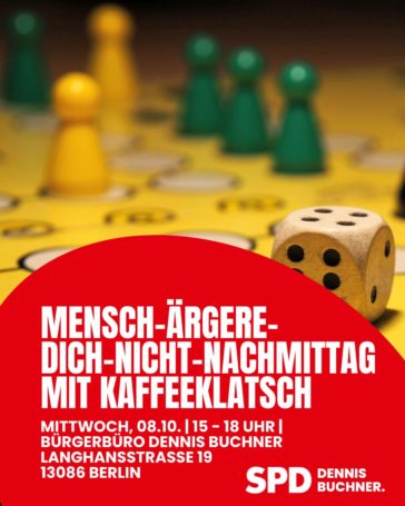 Auch im Oktober heißt es wieder: Die Herzen höher schlagen lassen – Mensch-Ärgere-Dich-Nicht-Nachmittag