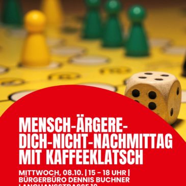 Auch im Oktober heißt es wieder: Die Herzen höher schlagen lassen – Mensch-Ärgere-Dich-Nicht-Nachmittag