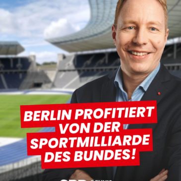 Berlin profitiert von der Sportmilliarde: 50 Millionen Euro für unsere Sportstätten