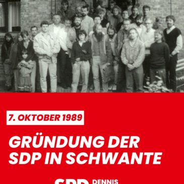 Erinnerung an die Gründung der SDP in Schwante – Mut zur Demokratie im Herbst 1989