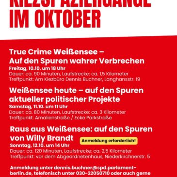 Es geht wieder los: Die nächsten Kiezspaziergänge noch in dieser Woche