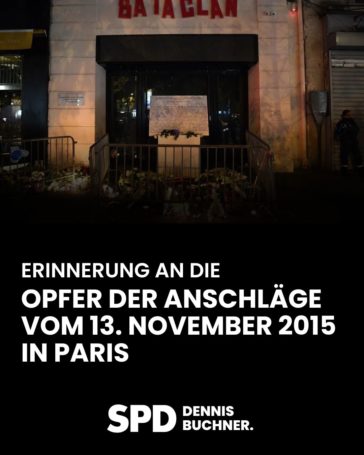 In Erinnerung an die Anschläge vom 13. November 2015 in Paris