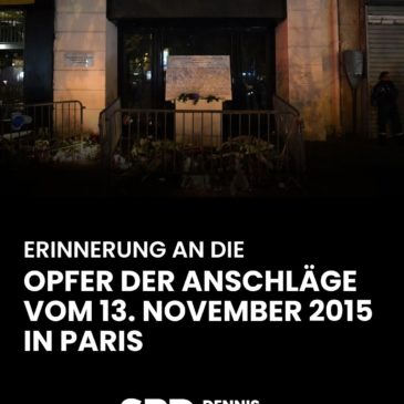 In Erinnerung an die Anschläge vom 13. November 2015 in Paris