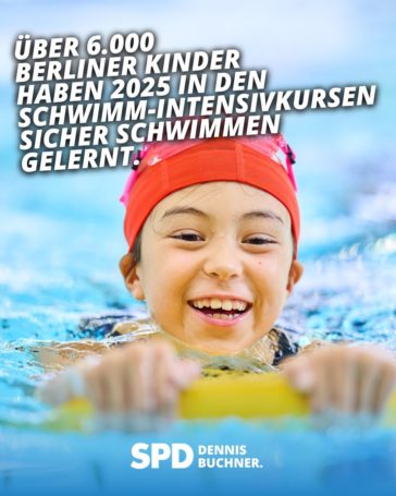 Über 6.000 Berliner Kinder haben 2025 in den Schwimm-Intensivkursen sicher schwimmen gelernt