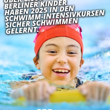 Über 6.000 Berliner Kinder haben 2025 in den Schwimm-Intensivkursen sicher schwimmen gelernt