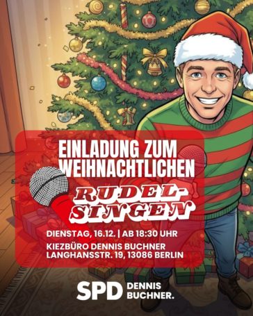 Weihnachtliches Rudelsingen in meinem Kiezbüro in der Langhansstraße