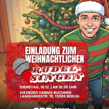 Weihnachtliches Rudelsingen in meinem Kiezbüro in der Langhansstraße
