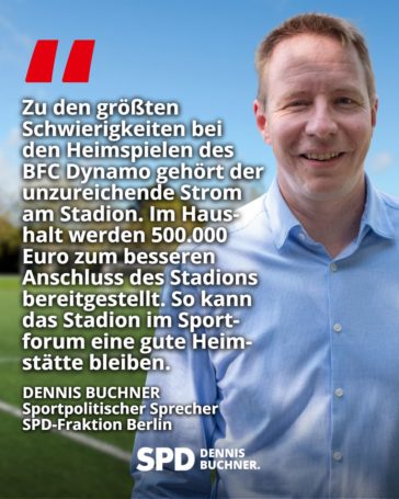 Halbe Million Euro für die Stromversorgung im Sportforum