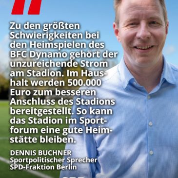 Halbe Million Euro für die Stromversorgung im Sportforum