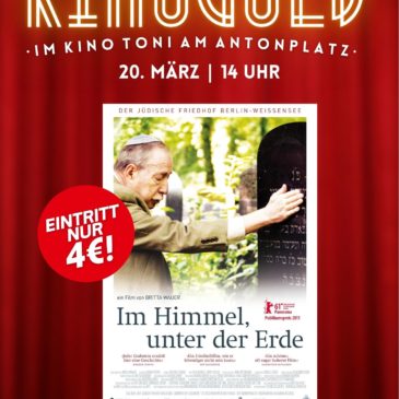 Erinnerung: Kino-Gold-Reihe am Freitag, 20. März 2026, um14 Uhr im Kino Toni am Antonplatz in Weißensee
