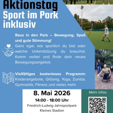 Gemeinsam in Bewegung am 08. Mai 2026 – Berlin feiert „Sport im Park inklusiv“