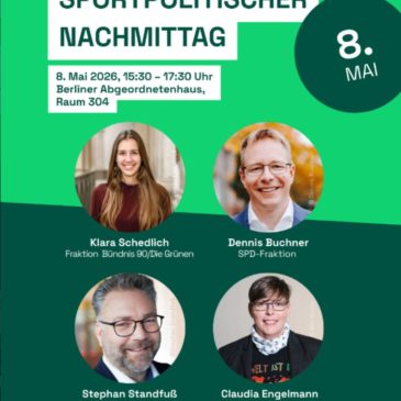 Sportpolitischer Nachmittag am 08. Mai 2026 im Berliner Abgeordnetenhaus
