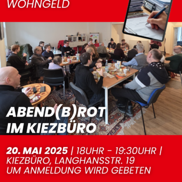 Abend(b)rot im Kiezbüro: Thema “Wohngeld” am 20.05.2026 um 18 Uhr
