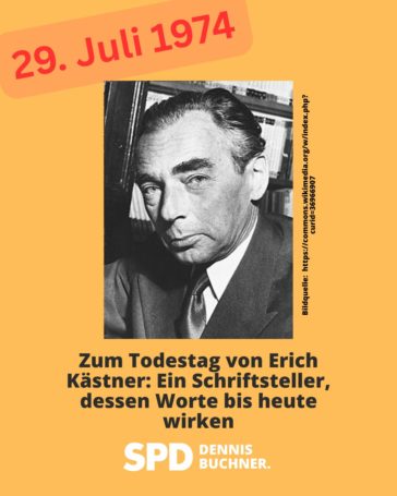 29. Juli 1974 – Zum Todestag von Erich Kästner: Ein Schriftsteller, dessen Worte bis heute wirken
