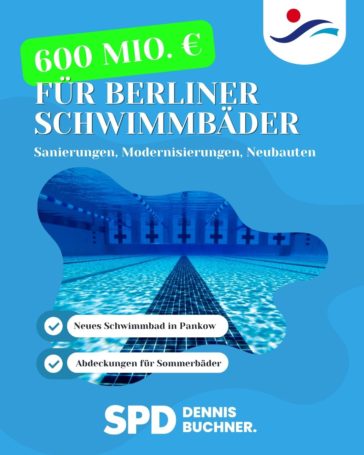 600 Millionen € für Berliner Schwimmbäder