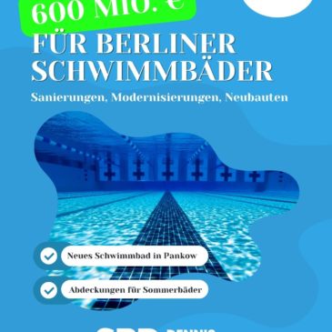 600 Millionen € für Berliner Schwimmbäder