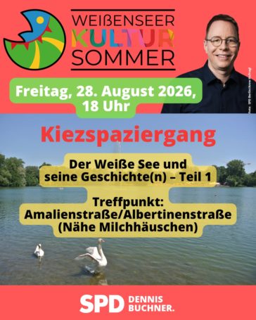 28. August 2026 – Kiezspaziergang “Der Weiße See und seine Geschichte(n) – Teil 1”