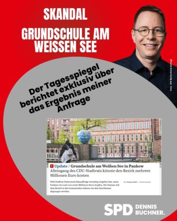 Skandal – Grundschule am Weißen See – Der Tagesspiegel berichtet exklusiv über das Ergebnis meiner Anfrage