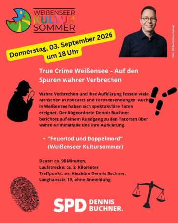 03.09.2026 – True Crime Kiezspaziergänge – Wahre Verbrechen in Weißensee